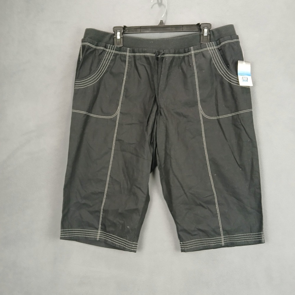 SB Active Petite‎ Bermuda Shorts Women PXL Black Elastic Waist Classic Travel